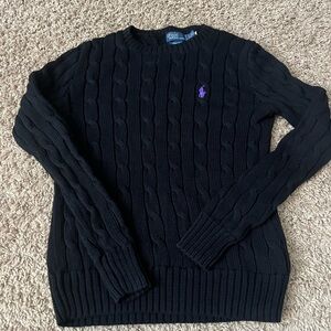 Polo Ralph Lauren Black Cable Knit Sweater